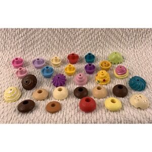 Lot‎ of 28 Disney Princess Enchanted Cup Cake Party Game Recipe Pieces Parts EUC